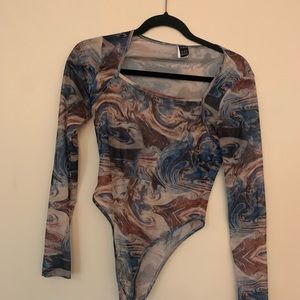 marble mesh body suit
